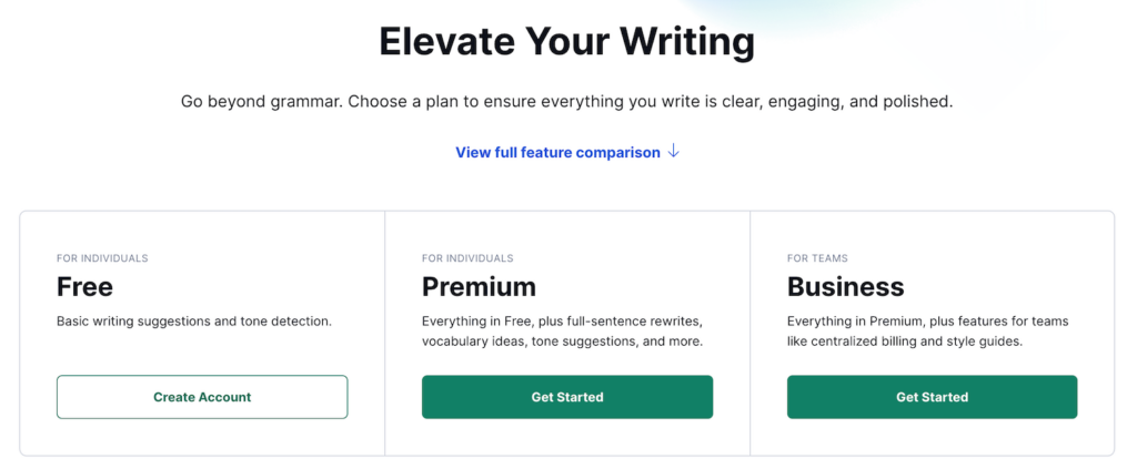 grammarly pricing
