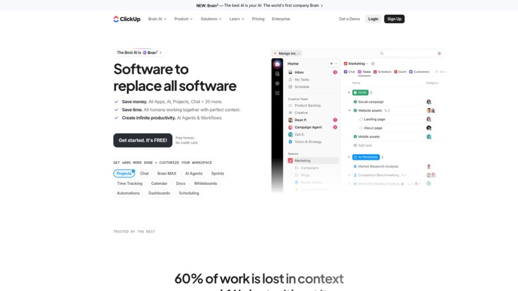 ClickUp website screenshot