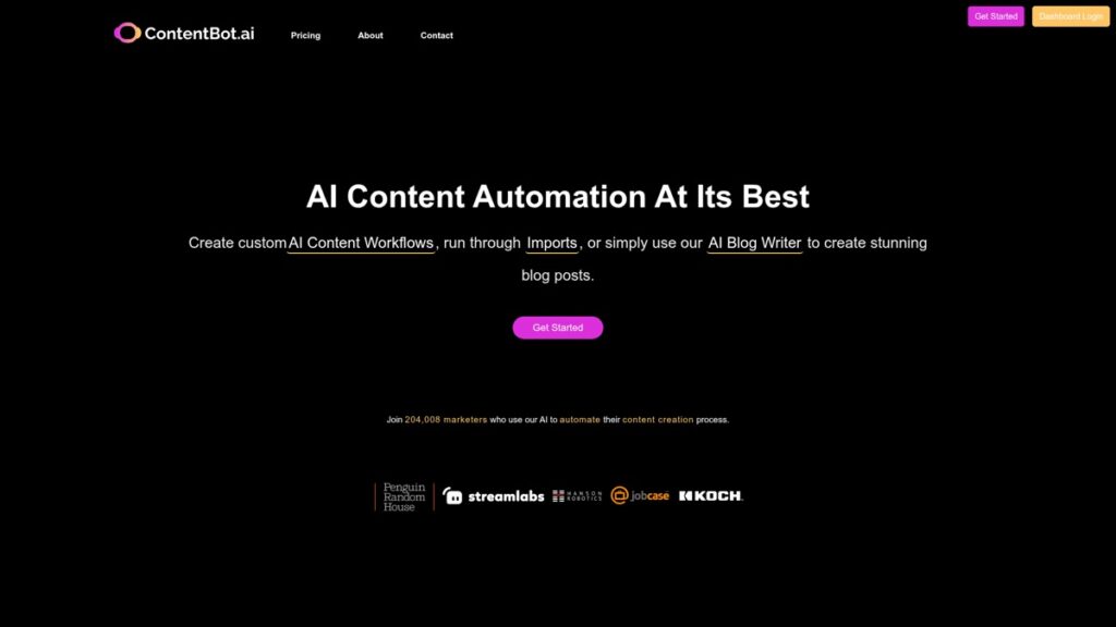 ContentBot website screenshot