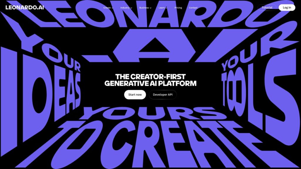 Leonardo AI website screenshot