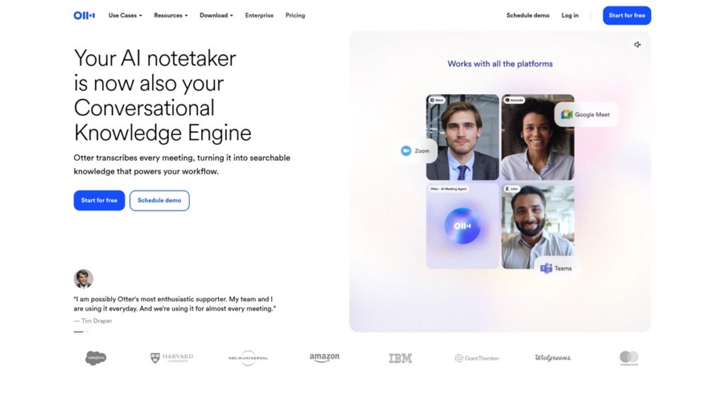 Otter.ai website screenshot