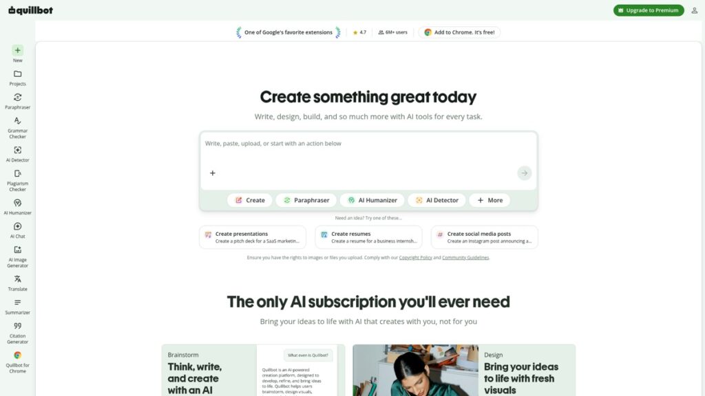 QuillBot website screenshot