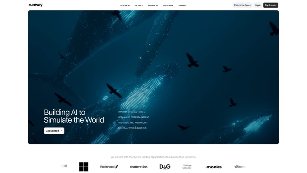 Runway website screenshot