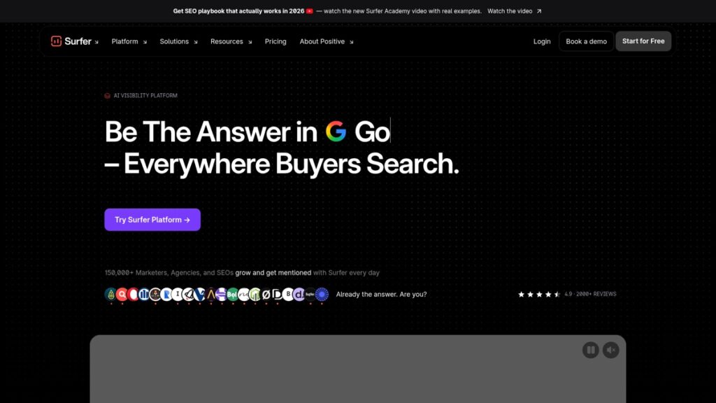 Surfer SEO website screenshot