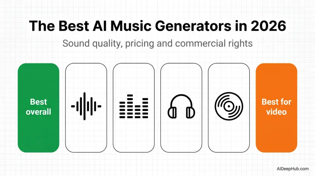 The best AI music generators in 2026 compared — Suno, Udio, Stable Audio, Soundraw